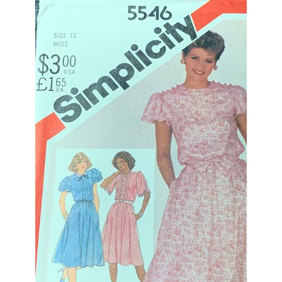 Simplicity Misses Dress Sewing Pattern sz 12 5546 - uncut - Picture 3 of 3